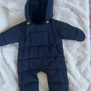 Jacadi Paris Navy Blue Size 6 Months Infant  pramsuit snowsuit